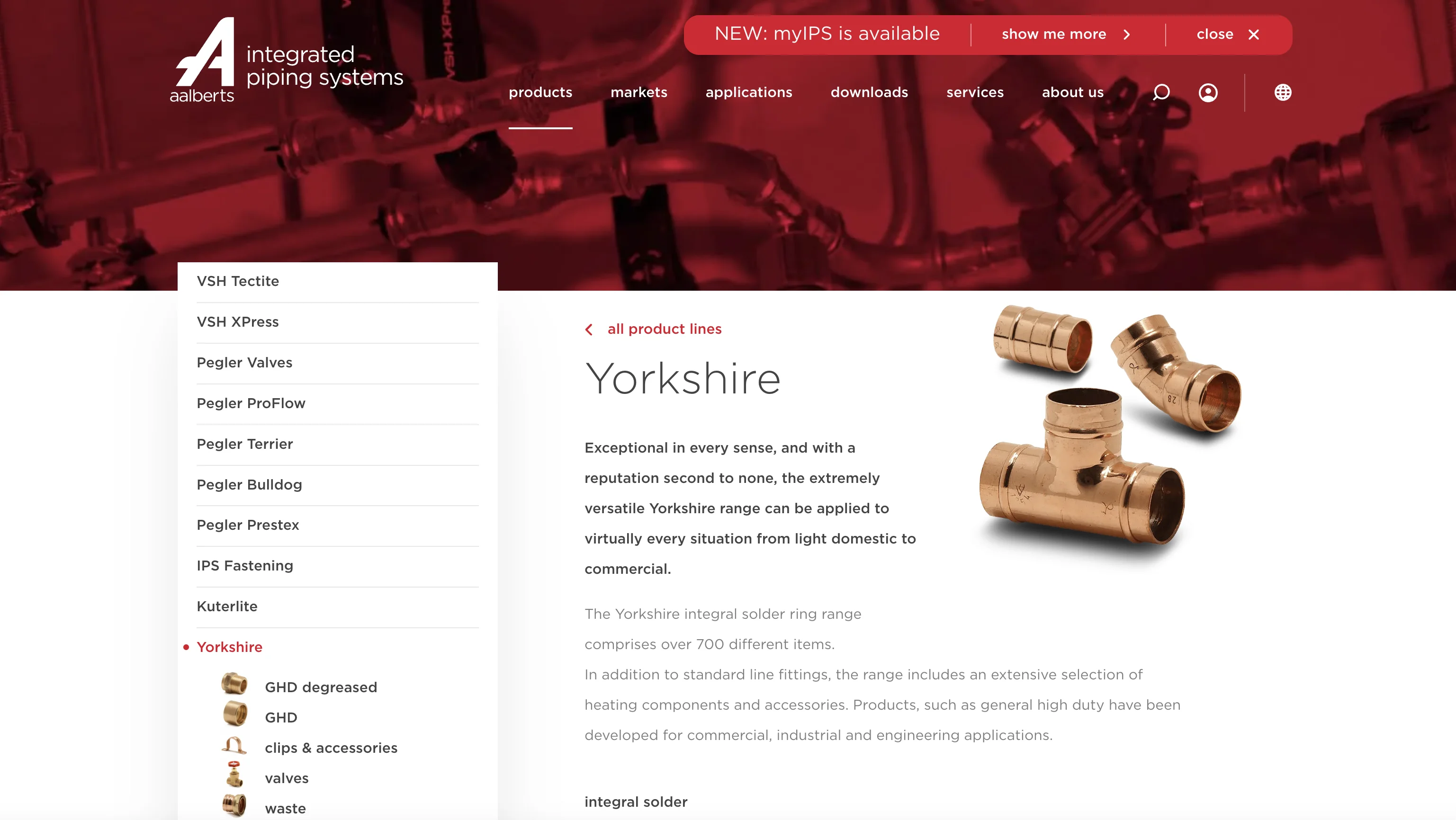 Yorkshire Fittings website screenshot
